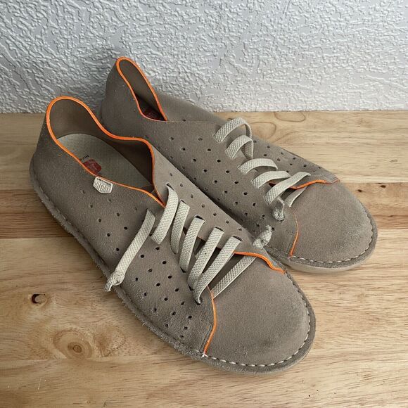 On Foot Taupe Perforated Suede Slip On Barefoot Sneakers Women Size 40/8.5 Spain - Picture 1 of 12
